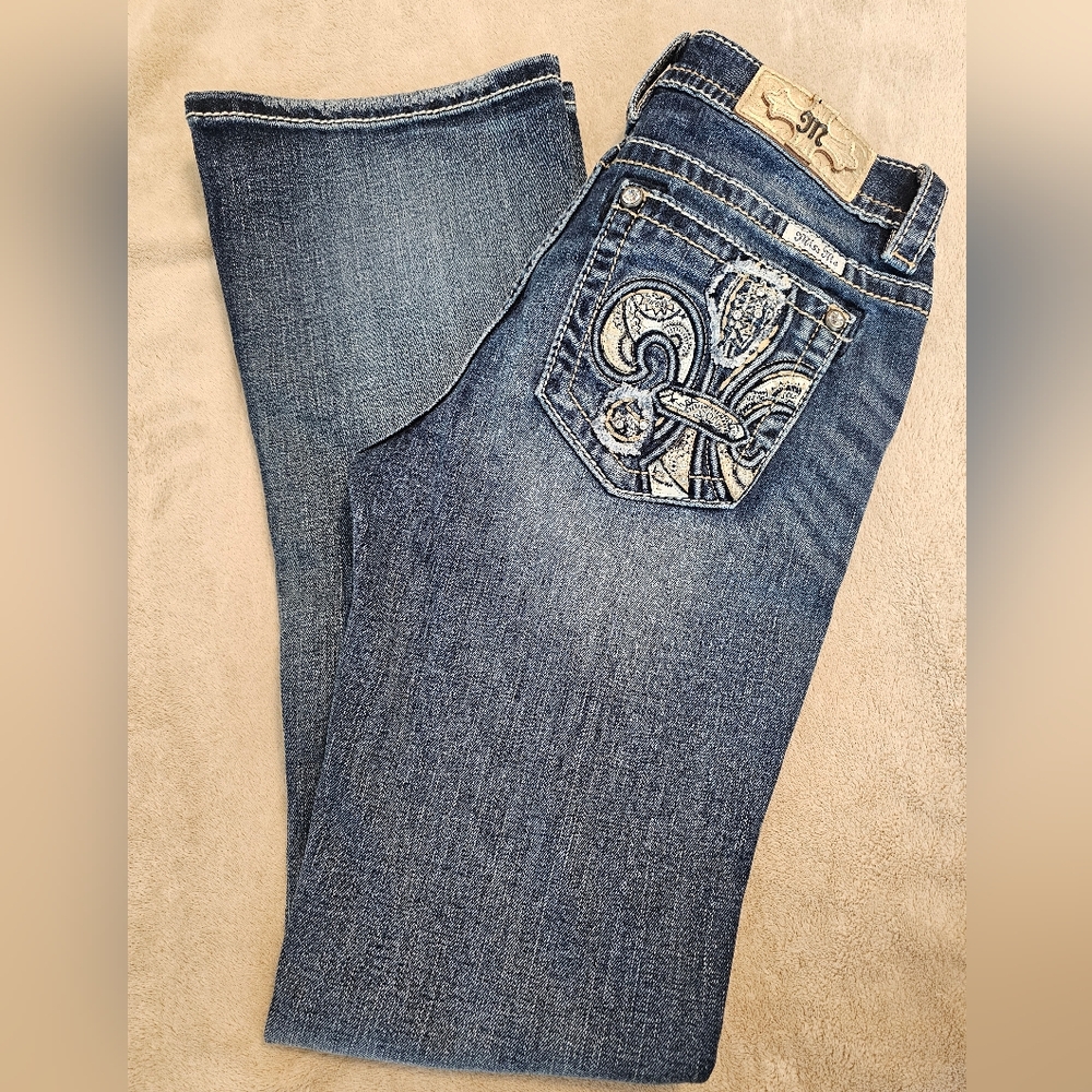 Miss Me Distressed Blue Jeans